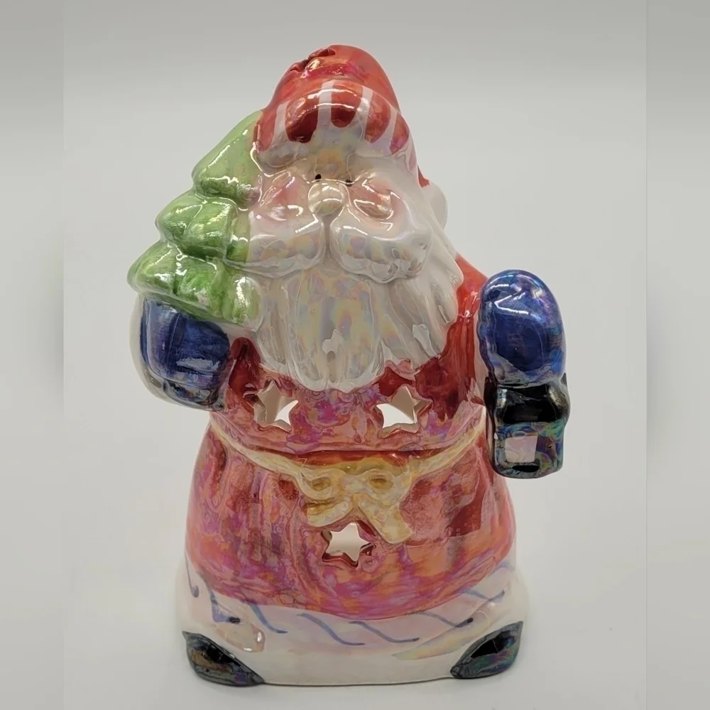 Holiday Traditions Santa Candle Holder Decor Christmas Xmas set of 2​​​